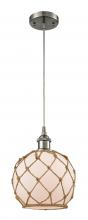Innovations Lighting 516-1P-SN-G121-8RB-LED - Farmhouse Rope - 1 Light - 8 inch - Brushed Satin Nickel - Cord hung - Mini Pendant