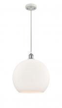 Innovations Lighting 516-1P-WPC-G121-14-LED - Athens - 1 Light - 14 inch - White Polished Chrome - Cord hung - Pendant