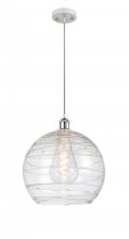 Innovations Lighting 516-1P-WPC-G1213-14-LED - Athens Deco Swirl - 1 Light - 14 inch - White Polished Chrome - Cord hung - Pendant