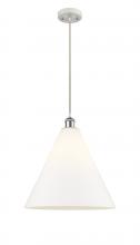 Innovations Lighting 516-1P-WPC-GBC-161-LED - Berkshire - 1 Light - 16 inch - White Polished Chrome - Cord hung - Pendant