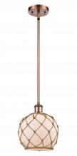 Innovations Lighting 516-1S-AC-G121-8RB-LED - Farmhouse Rope - 1 Light - 8 inch - Antique Copper - Mini Pendant