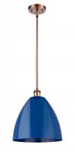 Innovations Lighting 516-1S-AC-MBD-12-BL-LED - Plymouth - 1 Light - 12 inch - Antique Copper - Pendant