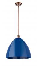 Innovations Lighting 516-1S-AC-MBD-16-BL-LED - Plymouth - 1 Light - 16 inch - Antique Copper - Pendant