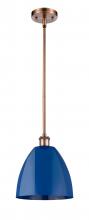 Innovations Lighting 516-1S-AC-MBD-9-BL-LED - Plymouth - 1 Light - 9 inch - Antique Copper - Pendant
