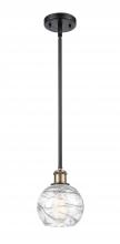 Innovations Lighting 516-1S-BAB-G1213-6-LED - Athens Deco Swirl - 1 Light - 6 inch - Black Antique Brass - Mini Pendant