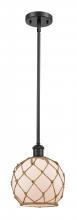 Innovations Lighting 516-1S-BK-G121-8RB-LED - Farmhouse Rope - 1 Light - 8 inch - Matte Black - Mini Pendant