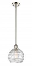 Innovations Lighting 516-1S-PN-G1213-8-LED - Athens Deco Swirl - 1 Light - 8 inch - Polished Nickel - Mini Pendant