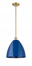 Innovations Lighting 516-1S-SG-MBD-12-BL-LED - Plymouth - 1 Light - 12 inch - Satin Gold - Pendant