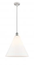 Innovations Lighting 516-1S-WPC-GBC-161-LED - Berkshire - 1 Light - 16 inch - White Polished Chrome - Pendant