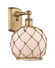 Innovations Lighting 516-1W-BB-G121-8RB-LED - Farmhouse Rope - 1 Light - 8 inch - Brushed Brass - Sconce