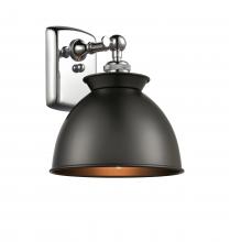 Innovations Lighting 516-1W-PC-M14-BK-LED - Adirondack - 1 Light - 8 inch - Polished Chrome - Sconce