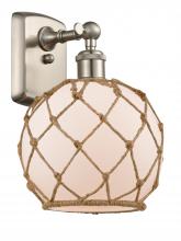 Innovations Lighting 516-1W-SN-G121-8RB-LED - Farmhouse Rope - 1 Light - 8 inch - Brushed Satin Nickel - Sconce
