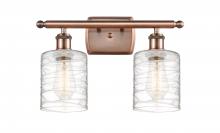 Innovations Lighting 516-2W-AC-G1113-LED - Cobbleskill - 2 Light - 15 inch - Antique Copper - Bath Vanity Light