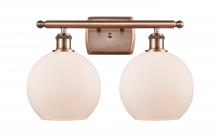 Innovations Lighting 516-2W-AC-G121-LED - Athens - 2 Light - 18 inch - Antique Copper - Bath Vanity Light