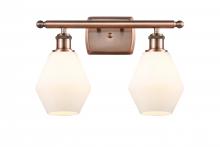 Innovations Lighting 516-2W-AC-G651-6-LED - Cindyrella - 2 Light - 16 inch - Antique Copper - Bath Vanity Light