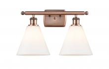 Innovations Lighting 516-2W-AC-GBC-81-LED - Berkshire - 2 Light - 18 inch - Antique Copper - Bath Vanity Light