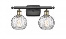 Innovations Lighting 516-2W-BAB-G1215-6-LED - Athens Water Glass - 2 Light - 16 inch - Black Antique Brass - Bath Vanity Light