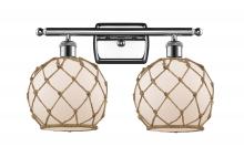 Innovations Lighting 516-2W-PC-G121-8RB-LED - Farmhouse Rope - 2 Light - 18 inch - Polished Chrome - Bath Vanity Light