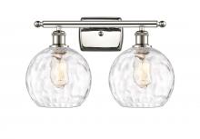 Innovations Lighting 516-2W-PN-G1215-8-LED - Athens Water Glass - 2 Light - 18 inch - Polished Nickel - Bath Vanity Light