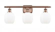 Innovations Lighting 516-3W-AC-G101-LED - Belfast - 3 Light - 26 inch - Antique Copper - Bath Vanity Light