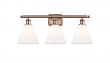 Innovations Lighting 516-3W-AC-GBC-81-LED - Berkshire - 3 Light - 28 inch - Antique Copper - Bath Vanity Light