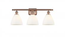 Innovations Lighting 516-3W-AC-GBD-751-LED - Bristol - 3 Light - 28 inch - Antique Copper - Bath Vanity Light