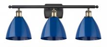 Innovations Lighting 516-3W-BAB-MBD-75-BL-LED - Plymouth - 3 Light - 28 inch - Black Antique Brass - Bath Vanity Light
