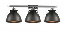 Innovations Lighting 516-3W-PC-M14-BK-LED - Adirondack - 3 Light - 28 inch - Polished Chrome - Bath Vanity Light
