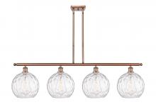Innovations Lighting 516-4I-AC-G1215-10-LED - Athens Water Glass - 4 Light - 48 inch - Antique Copper - Cord hung - Island Light