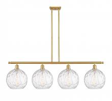Innovations Lighting 516-4I-SG-G1215-10-LED - Athens Water Glass - 4 Light - 48 inch - Satin Gold - Cord hung - Island Light