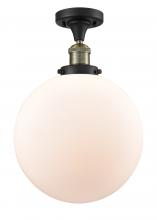 Innovations Lighting 517-1CH-BAB-G201-12-LED - Beacon - 1 Light - 12 inch - Black Antique Brass - Semi-Flush Mount