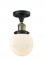 Innovations Lighting 517-1CH-BAB-G201-6-LED - Beacon - 1 Light - 6 inch - Black Antique Brass - Semi-Flush Mount