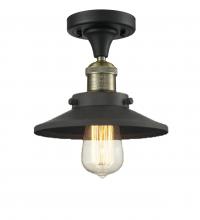 Innovations Lighting 517-1CH-BAB-M6-LED - Railroad - 1 Light - 7 inch - Black Antique Brass - Semi-Flush Mount