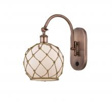 Innovations Lighting 518-1W-AC-G121-8RB-LED - Farmhouse Rope - 1 Light - 8 inch - Antique Copper - Adjustable Swing Arm