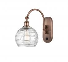 Innovations Lighting 518-1W-AC-G1213-8-LED - Athens Deco Swirl - 1 Light - 8 inch - Antique Copper - Adjustable Swing Arm