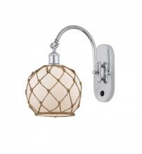 Innovations Lighting 518-1W-PC-G121-8RB-LED - Farmhouse Rope - 1 Light - 8 inch - Polished Chrome - Adjustable Swing Arm