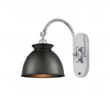 Innovations Lighting 518-1W-PC-M14-BK-LED - Adirondack - 1 Light - 8 inch - Polished Chrome - Adjustable Swing Arm