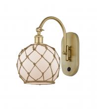 Innovations Lighting 518-1W-SG-G121-8RB-LED - Farmhouse Rope - 1 Light - 8 inch - Satin Gold - Adjustable Swing Arm