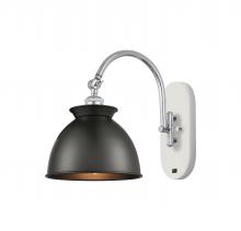 Innovations Lighting 518-1W-WPC-M14-BK-LED - Adirondack - 1 Light - 8 inch - White Polished Chrome - Adjustable Swing Arm