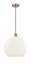 Innovations Lighting 616-1P-AC-G121-14-LED - Athens - 1 Light - 14 inch - Antique Copper - Cord hung - Pendant