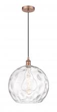 Innovations Lighting 616-1P-AC-G1215-14-LED - Athens Water Glass - 1 Light - 13 inch - Antique Copper - Cord hung - Pendant