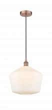 Innovations Lighting 616-1P-AC-G651-12-LED - Cindyrella - 1 Light - 12 inch - Antique Copper - Cord hung - Mini Pendant
