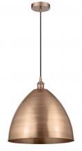 Innovations Lighting 616-1P-AC-MBD-16-AC-LED - Bristol - 1 Light - 16 inch - Antique Copper - Cord hung - Mini Pendant