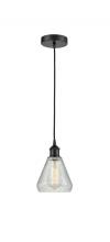 Innovations Lighting 616-1P-BK-G275-LED - Conesus - 1 Light - 6 inch - Matte Black - Cord hung - Mini Pendant
