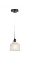 Innovations Lighting 616-1P-BK-G411-LED - Dayton - 1 Light - 6 inch - Matte Black - Cord hung - Mini Pendant