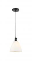 Innovations Lighting 616-1P-BK-GBD-751-LED - Bristol - 1 Light - 8 inch - Matte Black - Cord hung - Mini Pendant