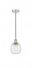 Innovations Lighting 616-1P-PN-G1013-LED - Belfast - 1 Light - 6 inch - Polished Nickel - Cord hung - Mini Pendant