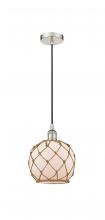 Innovations Lighting 616-1P-PN-G121-8RB-LED - Farmhouse Rope - 1 Light - 8 inch - Polished Nickel - Cord hung - Mini Pendant
