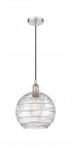 Innovations Lighting 616-1P-PN-G1213-10-LED - Athens Deco Swirl - 1 Light - 10 inch - Polished Nickel - Cord hung - Mini Pendant