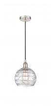 Innovations Lighting 616-1P-PN-G1213-8-LED - Athens Deco Swirl - 1 Light - 8 inch - Polished Nickel - Cord hung - Mini Pendant
